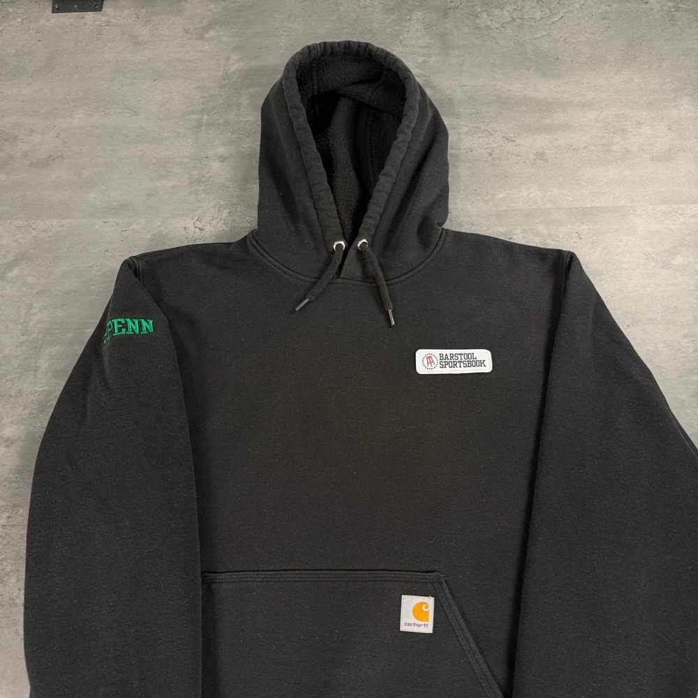 Carhartt Hoodie Mens L Black Barstool Sportsbook $PENN Loose Fit K121 Sweatshirt